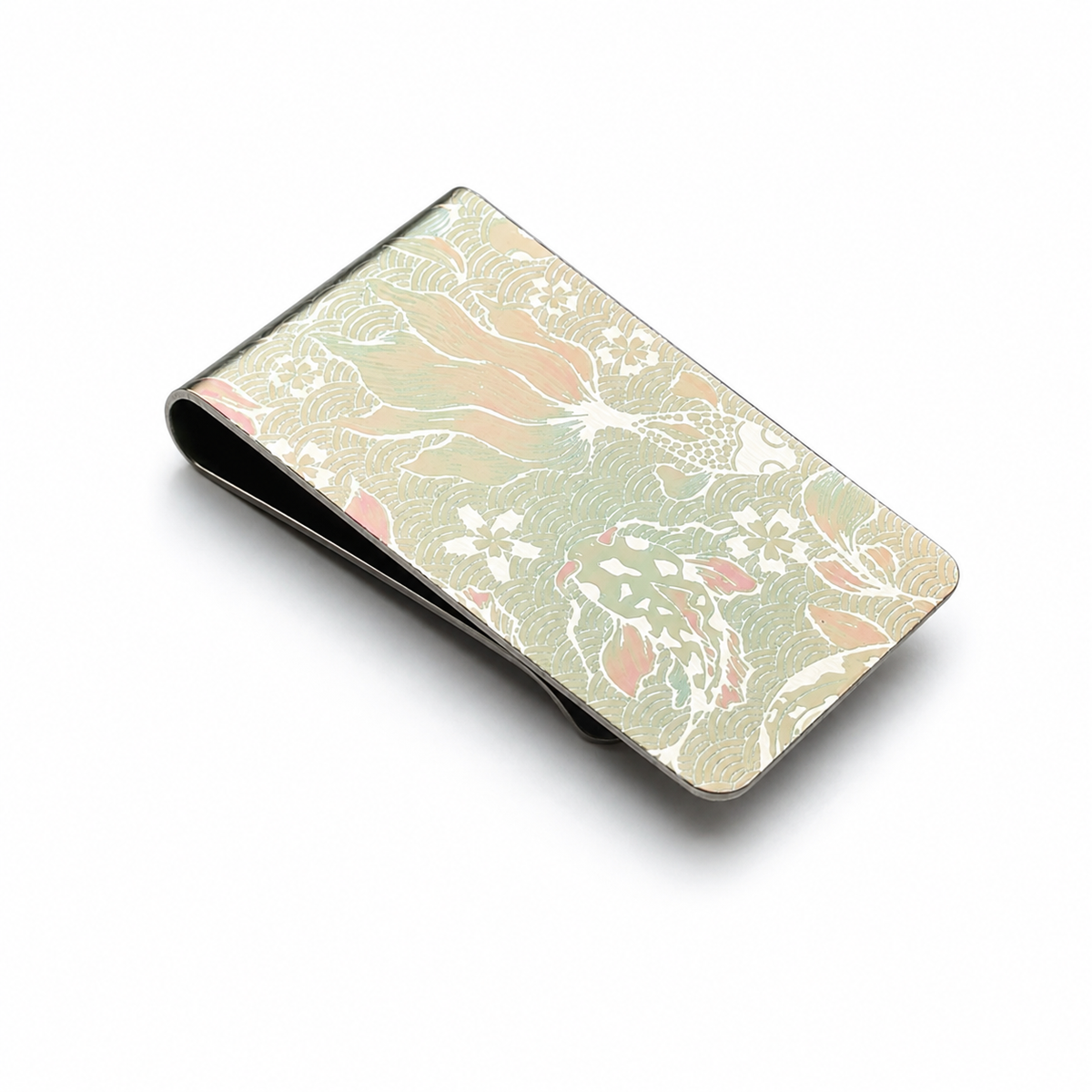 UPSTREAM — Koi Fish and Seigaiha Waves Money Clip