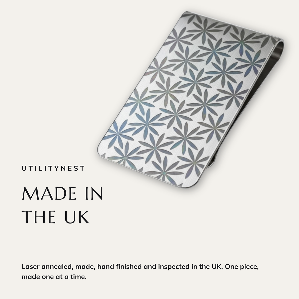 ASANOHA money clip made and hand finished in the UK