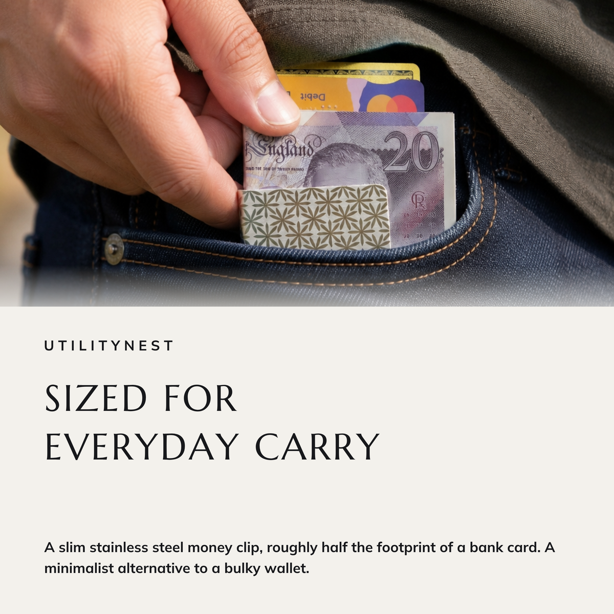 ASANOHA money clip in everyday use