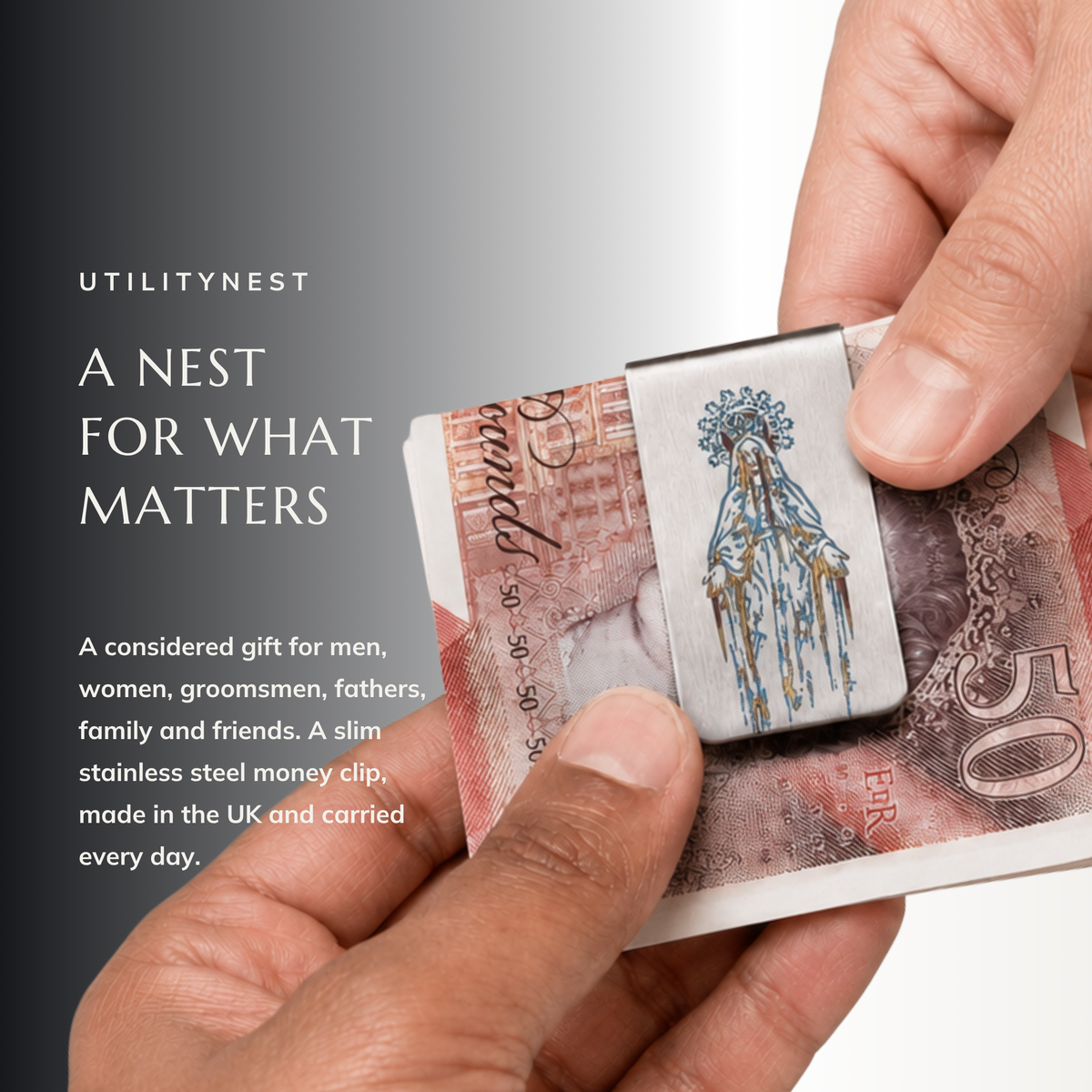 DEVOTION money clip being given as a gift