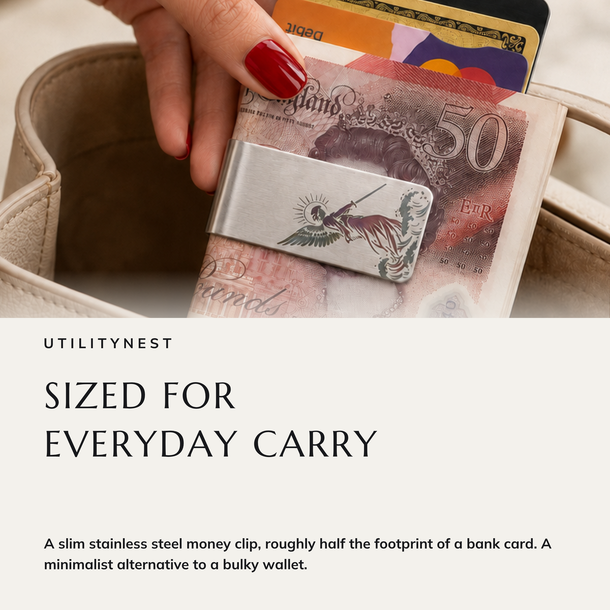 SENTINEL money clip in everyday use