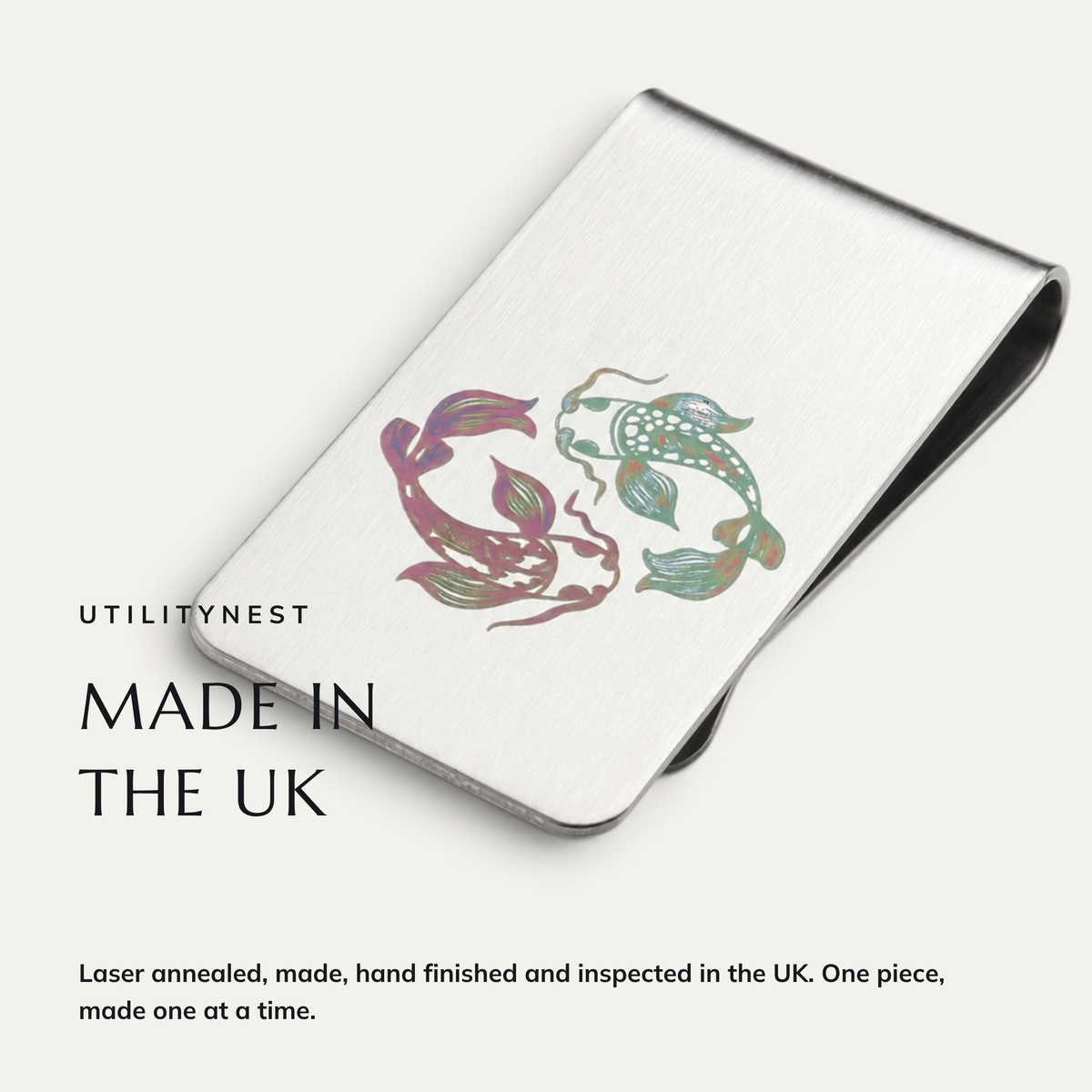 TWIN CURRENT money clip made and hand finished in the UK